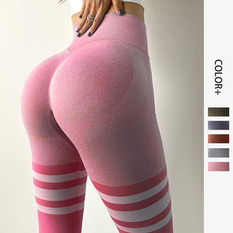 Stripe Leggings High Waisted